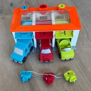 Colorful Garage Playset with Cars & Learning Shape Keys
